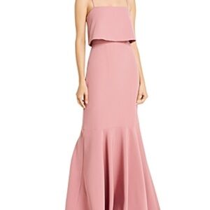 Wayf Pink Strapless Maxi Dress